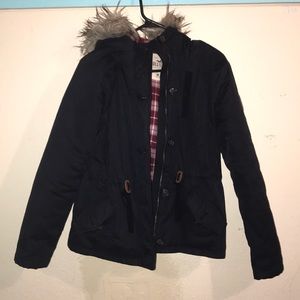 Black hollister winter coat